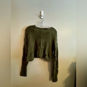 American Eagle Outfitters Fuzzy Olive Sweater